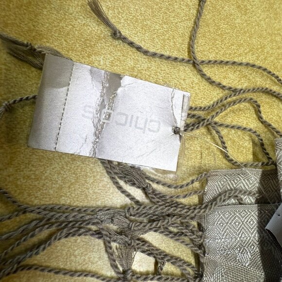 Chico's Shiny Silver Animal Print Wrap - Fringe - Picture 4 of 5